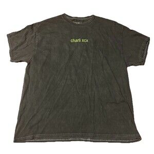 Charli XCX Brat T Shirt Adult Large L Gray Official Double Sided Rave Dance Tee